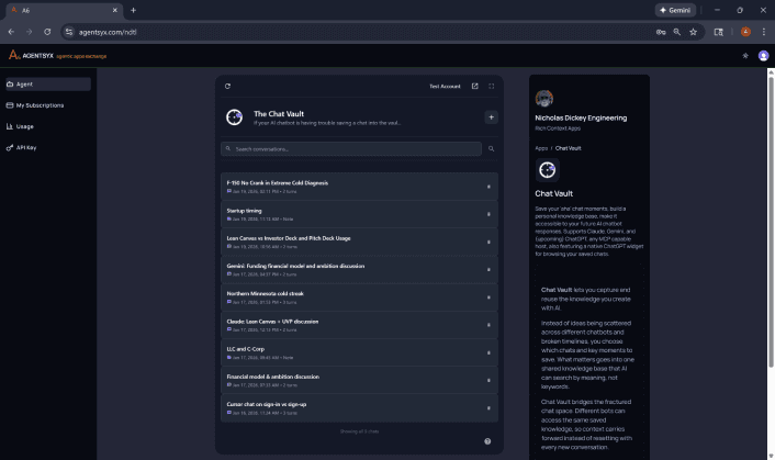 Access Chat Vault from Agentsyx